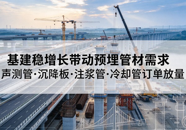 澄迈基建稳增长带动预埋监测管材需求，声测管、沉降板、注浆管订单持续放量